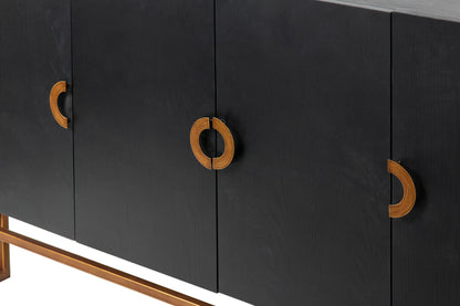 Aparador Negro-dorado Madera-metal 152x40x82 Cm - Aparadores y vitrinas - Granada Maison