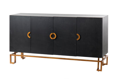 Aparador Negro-dorado Madera-metal 152x40x82 Cm - Aparadores y vitrinas - Granada Maison