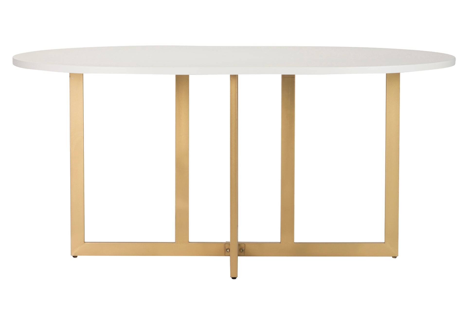 Mesa Comedor Mdf Metal Blanca Dorada 160x100x75 Cm - Mesas de Comedor - Granada Maison