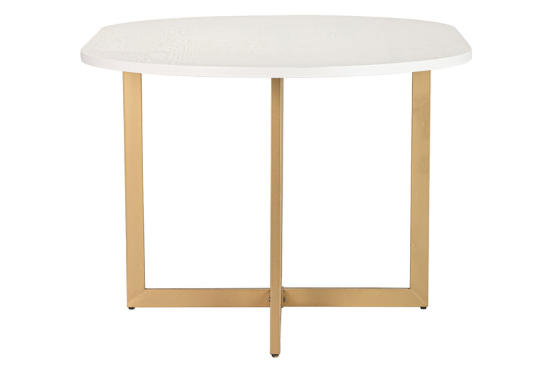Mesa Comedor Mdf Metal Blanca Dorada 160x100x75 Cm - Mesas de Comedor - Granada Maison