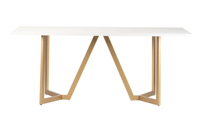 Mesa Comedor Mdf Metal Blanca Dorada 180x90x75 Cm - Mesas de Comedor - Granada Maison