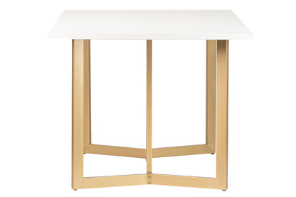 Mesa Comedor Mdf Metal Blanca Dorada 180x90x75 Cm - Mesas de Comedor - Granada Maison