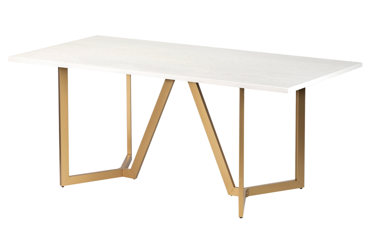 Mesa Comedor Mdf Metal Blanca Dorada 180x90x75 Cm - Mesas de Comedor - Granada Maison