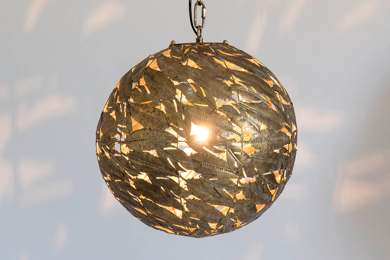 Lámpara Techo Hojas Metal Dorada 40x40x150 Cm - Lámparas de techo - Granada Maison