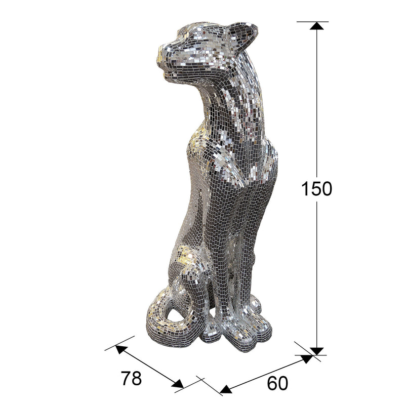 Fig Leopardo Baguira Plata Derecha - Figuras Decorativas - Granada Maison