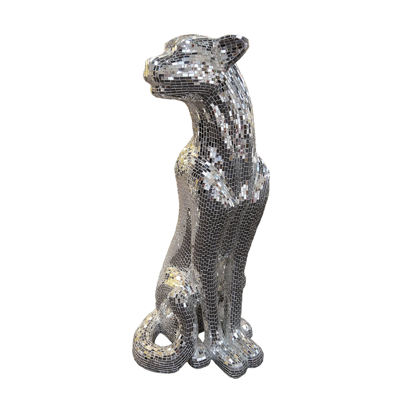 Fig Leopardo Baguira Plata Derecha - Figuras Decorativas - Granada Maison