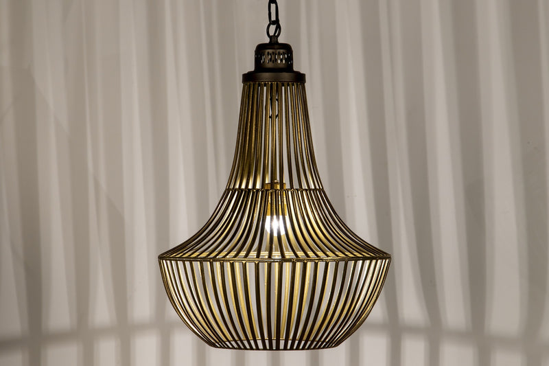 Lampara Techo Metal Dorado-negro 45x45x56 Cm - Lámparas de Techo - Granada Maison