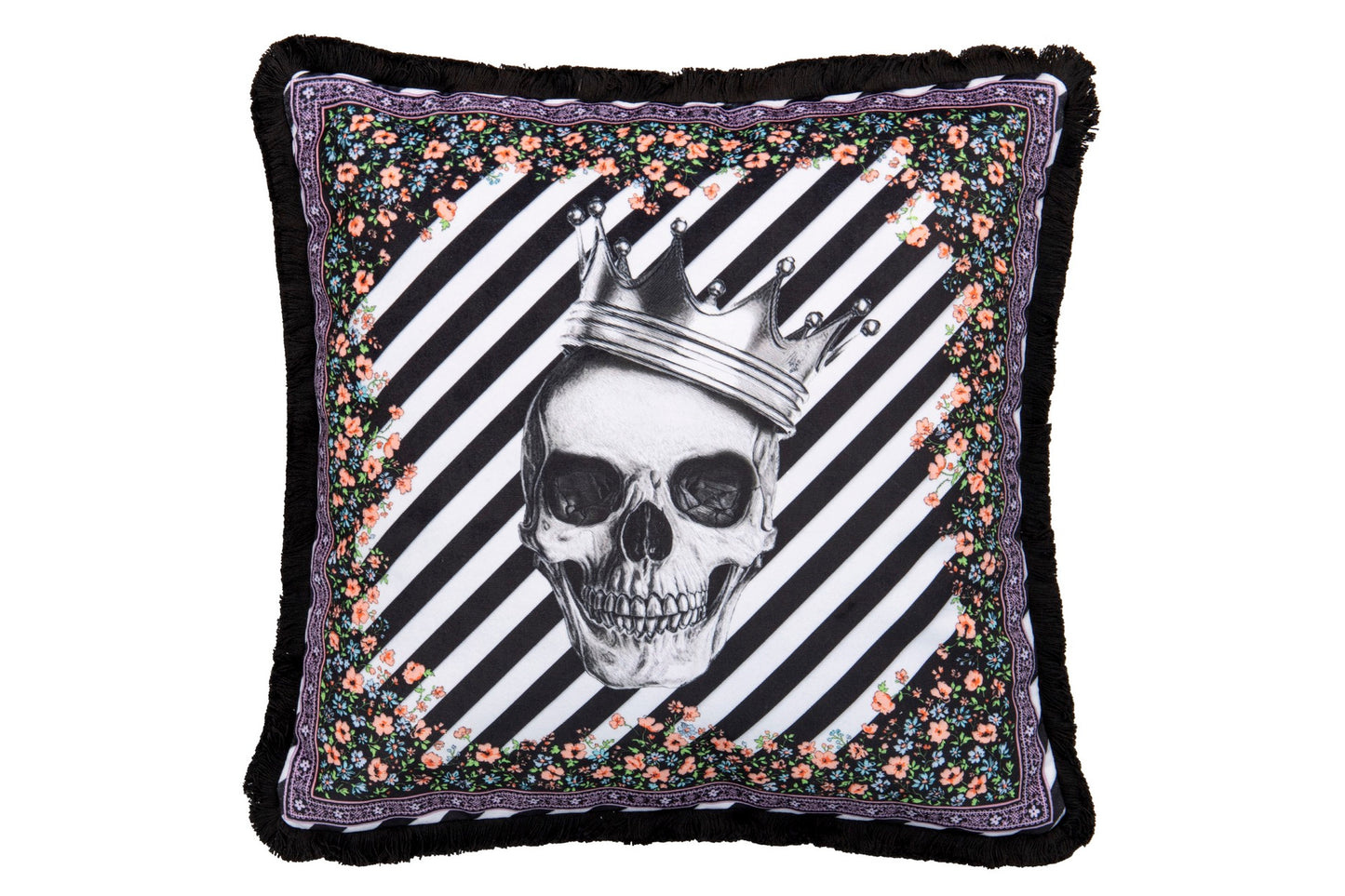 Cojin Classic Calavera / Flores Velvet 45x13x45 Cm - Cojines - Granada Maison