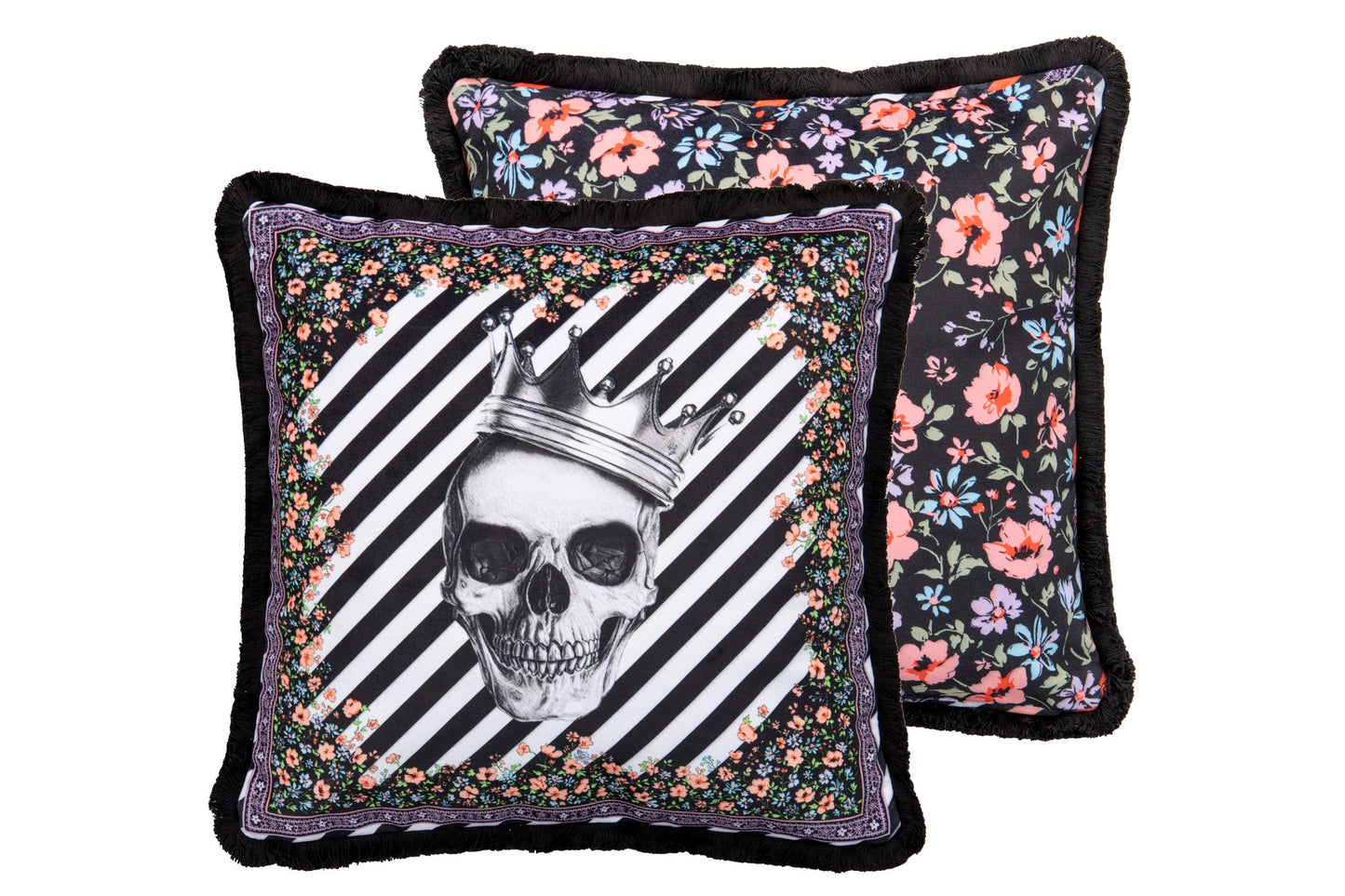 Cojin Classic Calavera / Flores Velvet 45x13x45 Cm - Cojines - Granada Maison