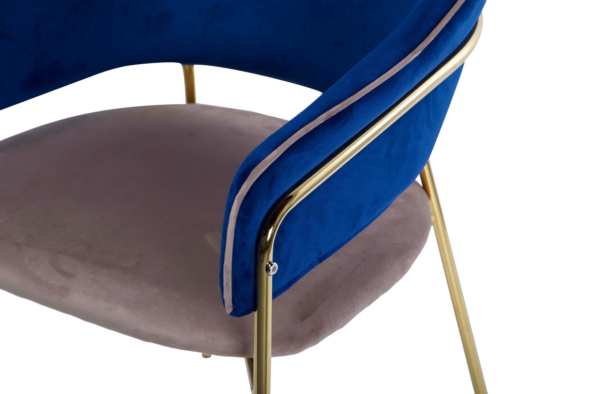 Silla Velvet Gris/azul C/p. Doradas 57x59x82 Cm - Sillas y Sillones - Granada Maison