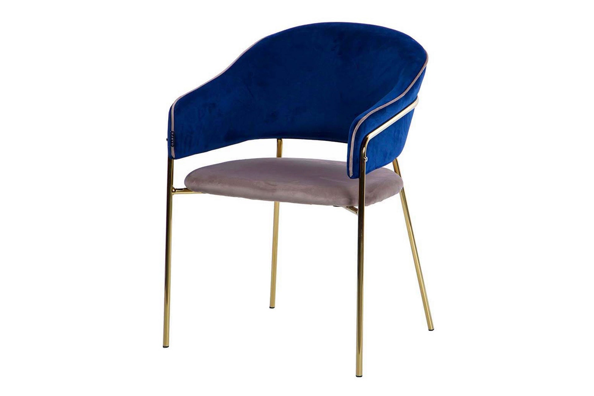 Silla Velvet Gris/azul C/p. Doradas 57x59x82 Cm - Sillas y Sillones - Granada Maison