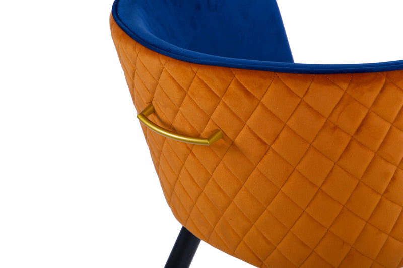 Silla Velvet Naranja-azul C/ Tirador 55x57x76 Cm - Sillas y Sillones - Granada Maison