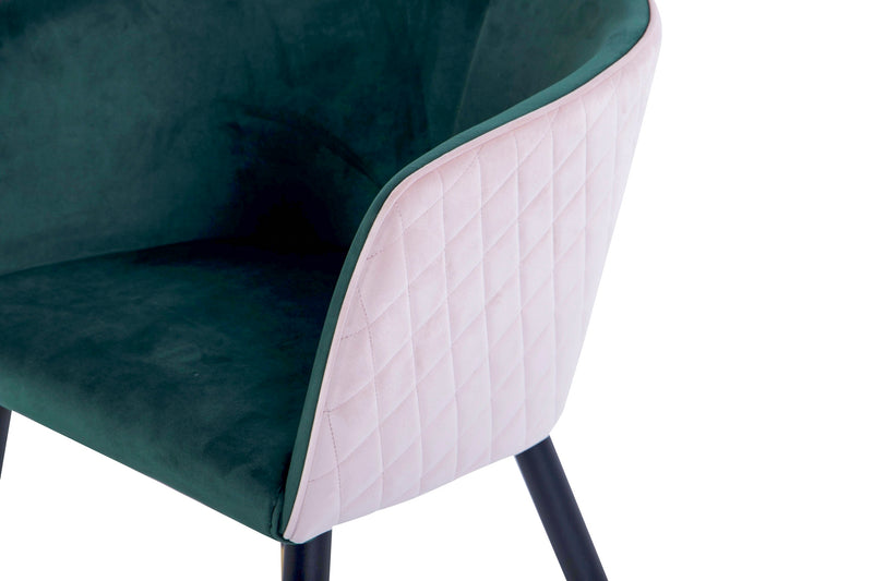 Silla Velvet Rosa-verde C/ Tirador 55x57x76 Cm - Sillas y Sillones - Granada Maison