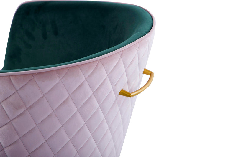 Silla Velvet Rosa-verde C/ Tirador 55x57x76 Cm - Sillas y Sillones - Granada Maison