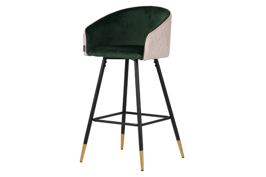 Green Velvet Bar Stool With Handle 52X50X99Cm