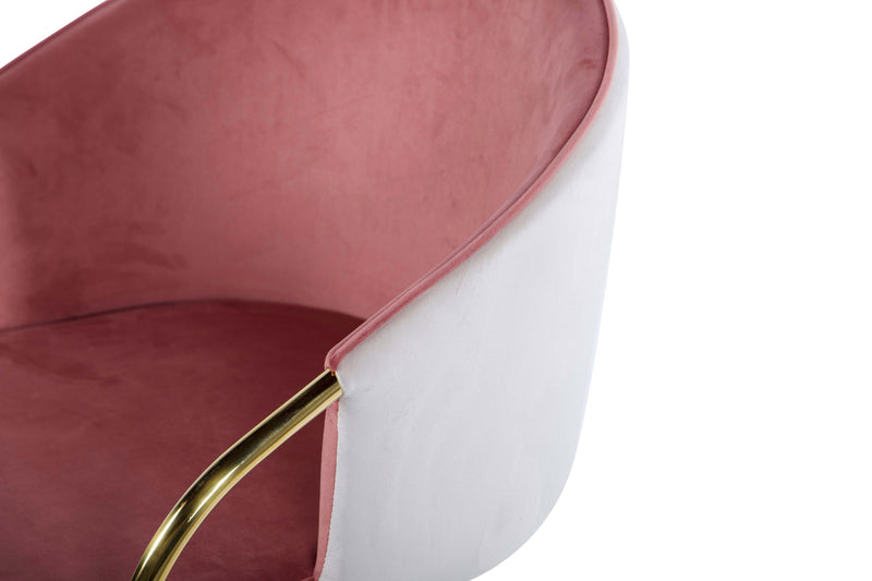 Silla Giratoria Velvet Beige-rosa 55x58x76.5cm - Sillas y Sillones - Granada Maison