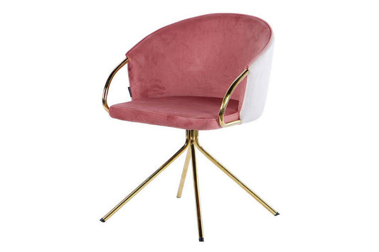 Silla Giratoria Velvet Beige-rosa 55x58x76.5cm - Sillas y Sillones - Granada Maison