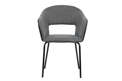 Silla Metal Pu-poliester Grey-black 59x60x80 Cm - Sillas y Sillones - Granada Maison