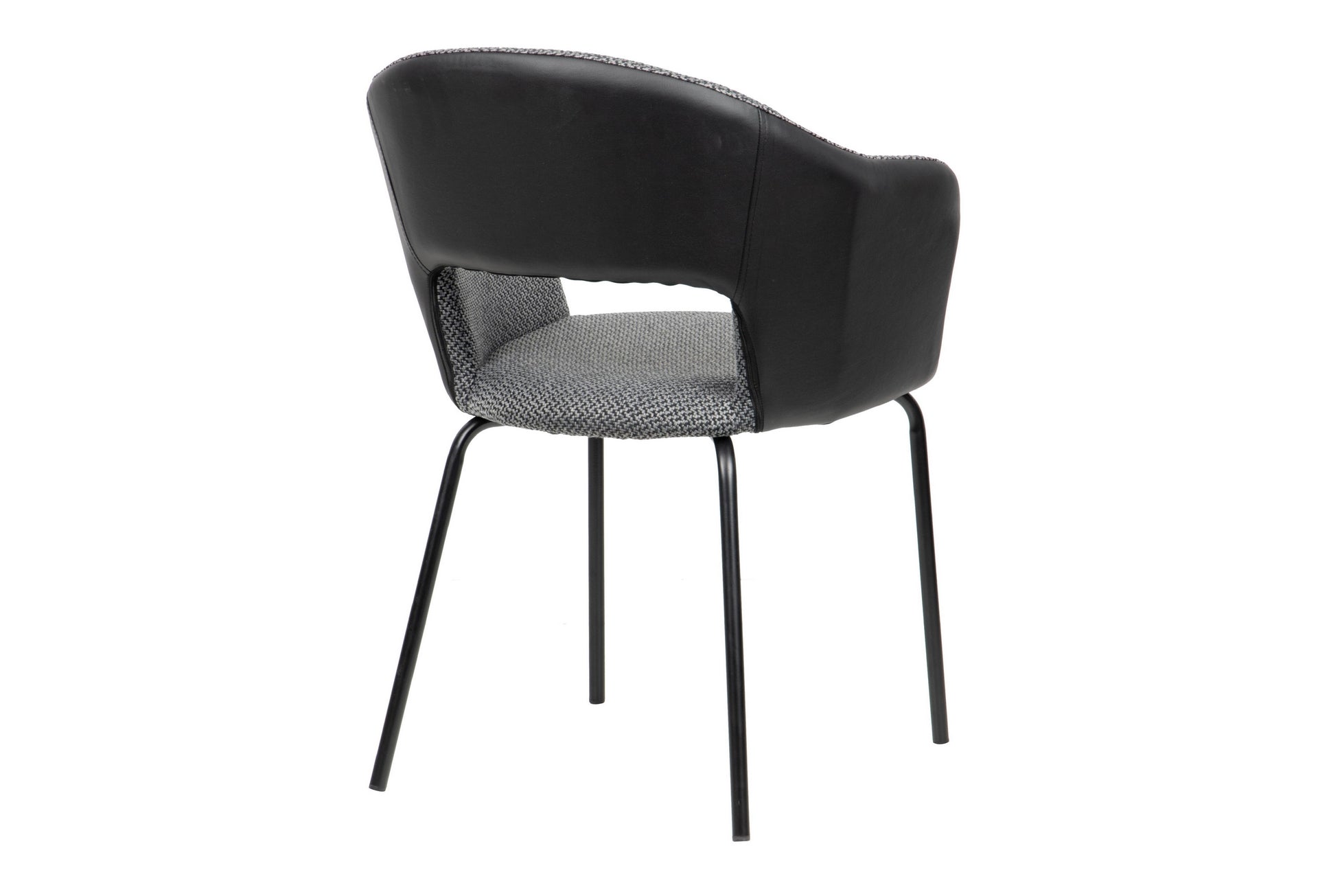 Silla Metal Pu-poliester Grey-black 59x60x80 Cm - Sillas y Sillones - Granada Maison