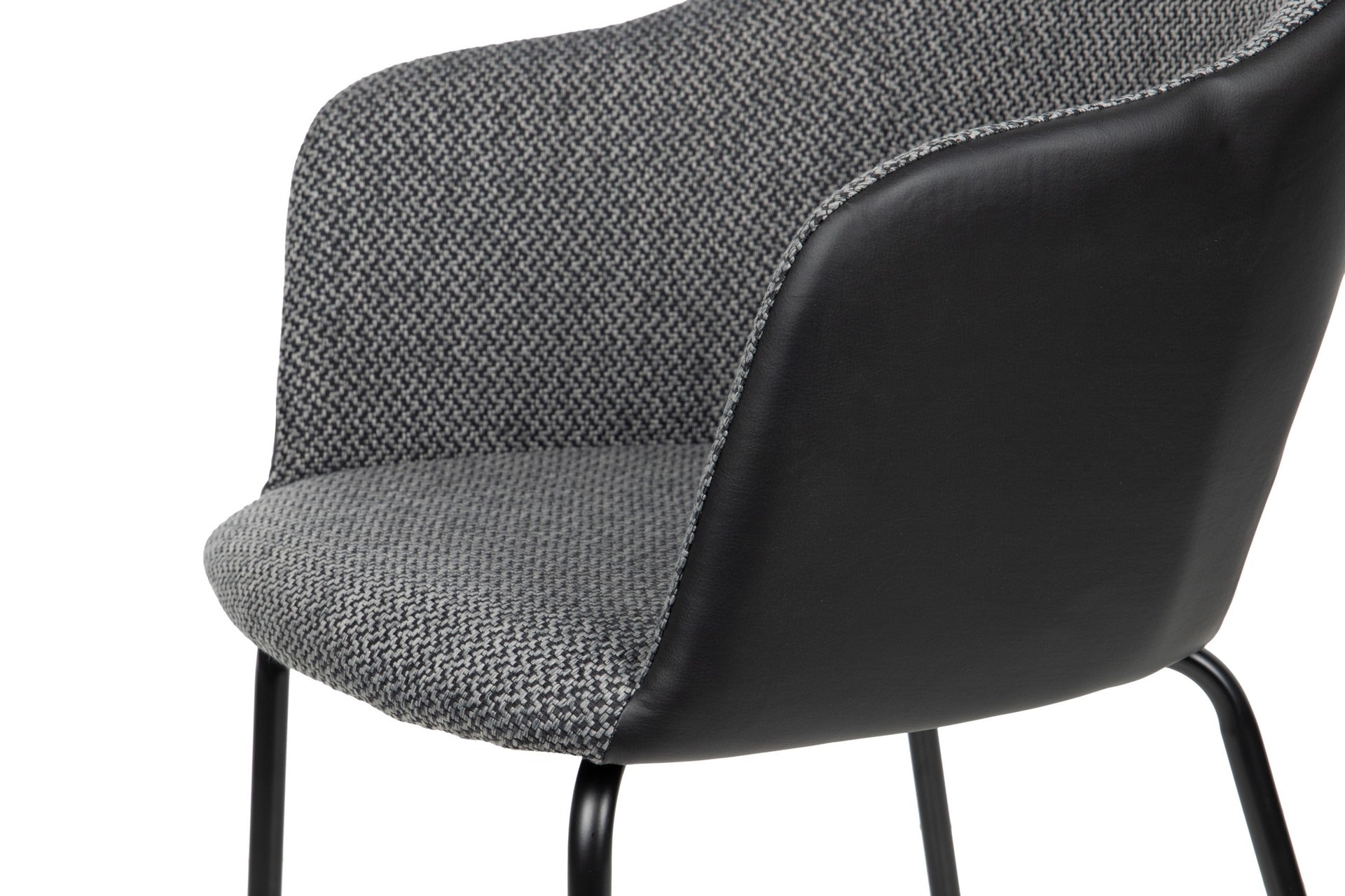 Silla Metal Pu-poliester Grey-black 59x60x80 Cm - Sillas y Sillones - Granada Maison