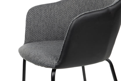 Silla Metal Pu-poliester Grey-black 59x60x80 Cm - Sillas y Sillones - Granada Maison