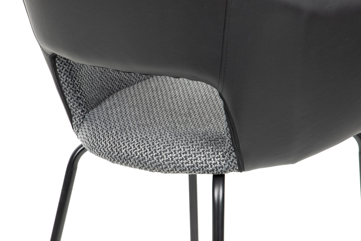 Silla Metal Pu-poliester Grey-black 59x60x80 Cm - Sillas y Sillones - Granada Maison