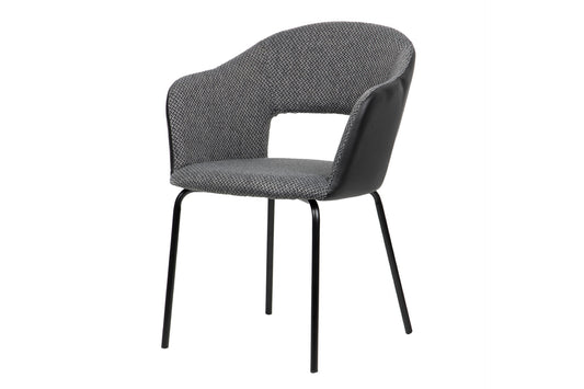 Silla Metal Pu-poliester Grey-black 59x60x80 Cm - Sillas y Sillones - Granada Maison