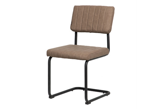 Silla Pu Metal Marron Negra 46x57x88 Cm - Sillas y Sillones - Granada Maison