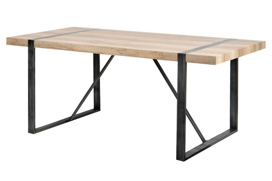 Mesa Comedor Madera-metal Natural 180x90x76 Cm - Mesas de Comedor - Granada Maison