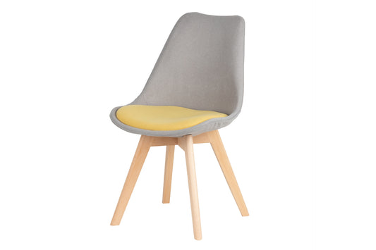 Silla Pu-poliester Gris-amarillo 49x60x81 Cm - Sillas y Sillones - Granada Maison