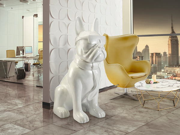 Bulldog Frances Fig Grande Blanca - Figuras Decorativas - Granada Maison