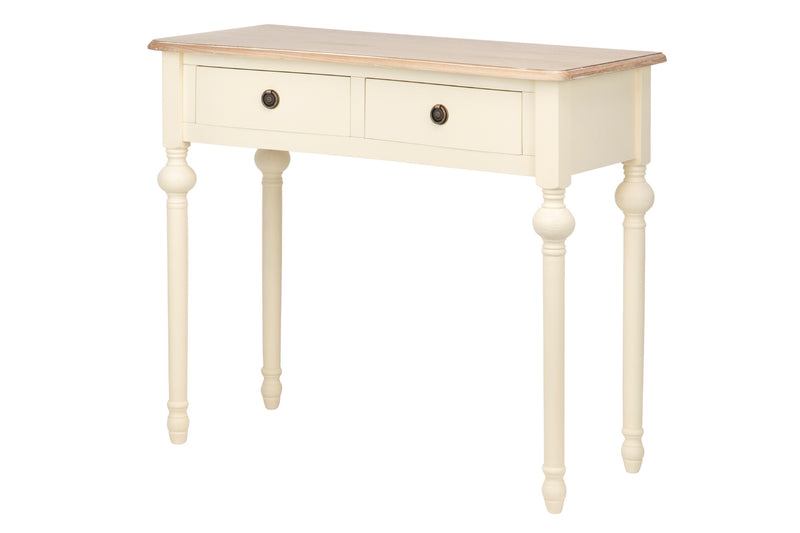Consola Paulownia-mdf Blanco-natural 90x40x80 Cm - Consolas y Recibidores - Granada Maison