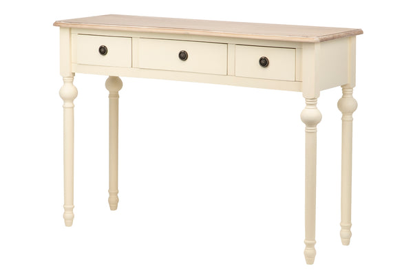 Consola Paulownia-mdf Blanco-natural 110x40x80 Cm - Consolas y Recibidores - Granada Maison