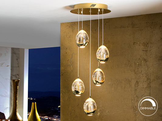 Lámpara Ø30 Rocio 5 Led Oro - Lámparas de Techo - Granada Maison