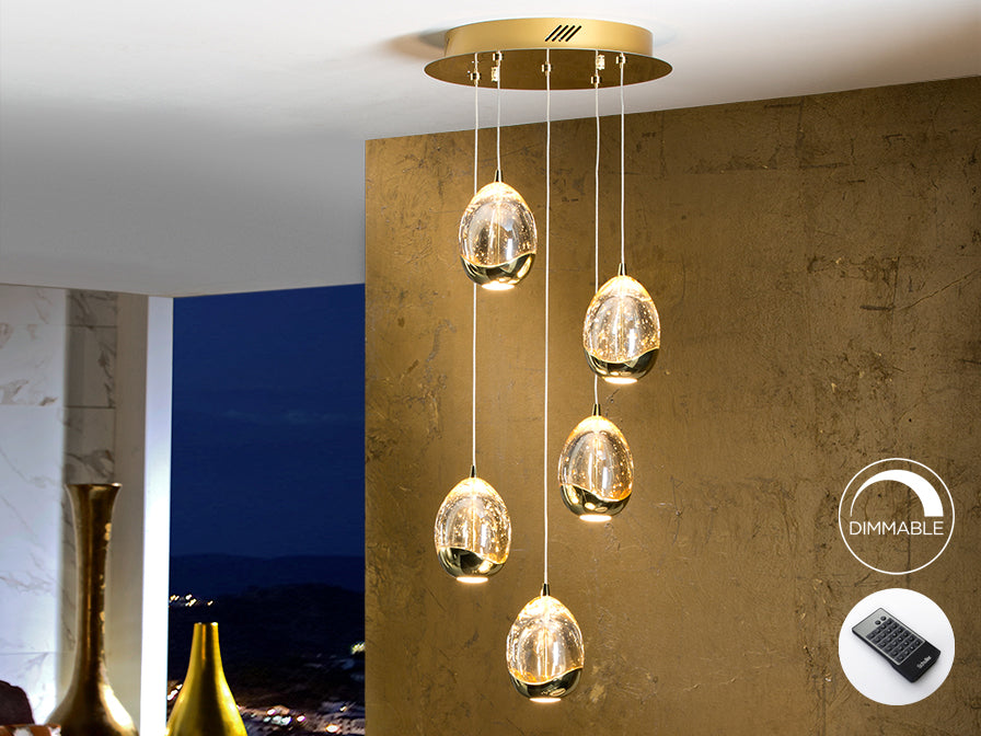 Lámpara Led Rocio Oro 5L Dimable - Lámparas de Techo - Granada Maison