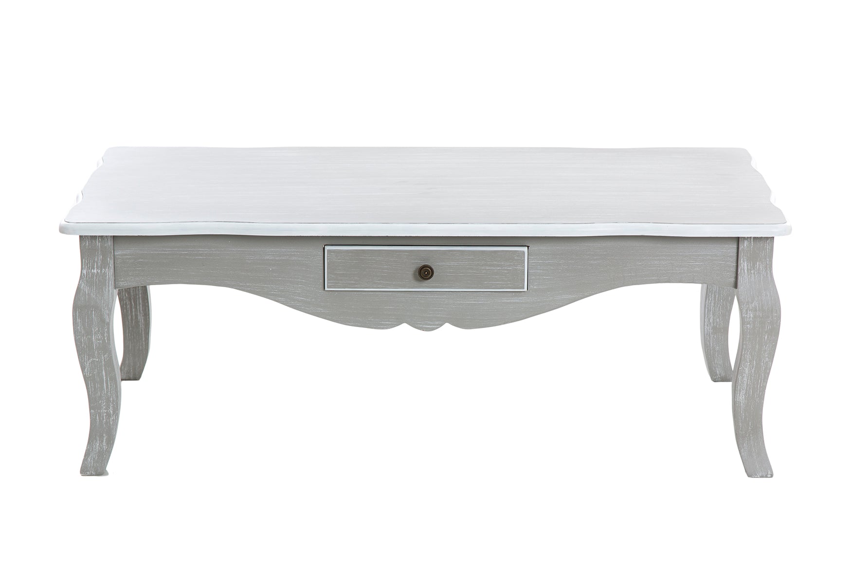 Mesa De Centro Madera Gris Blanco 110x60x40 Cm - Mesas de Centro - Granada Maison