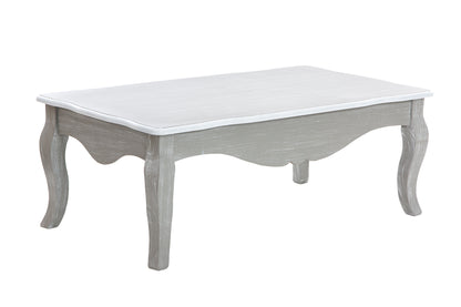 Mesa De Centro Madera Gris Blanco 110x60x40 Cm - Mesas de Centro - Granada Maison