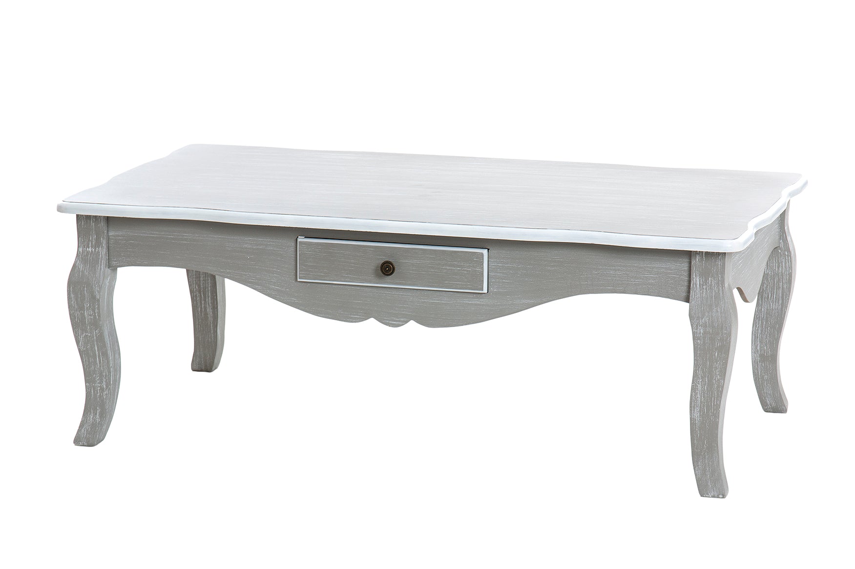 Mesa De Centro Madera Gris Blanco 110x60x40 Cm - Mesas de Centro - Granada Maison