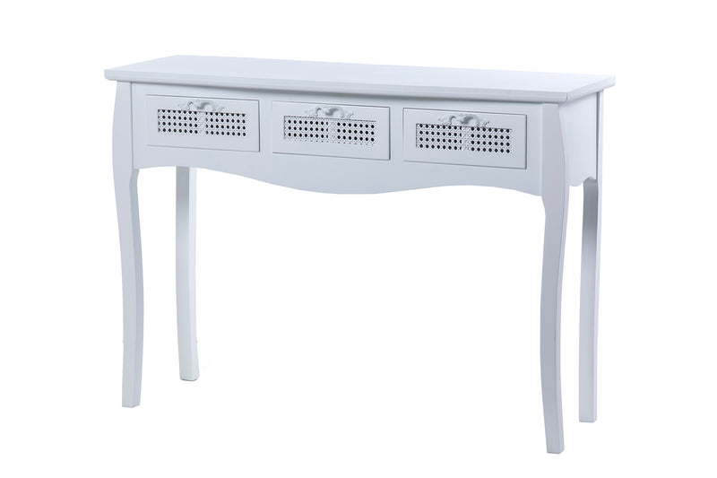 Consola Madera Blanco 3 Cajones 109.5x35x78 Cm - Consolas y Recibidores - Granada Maison