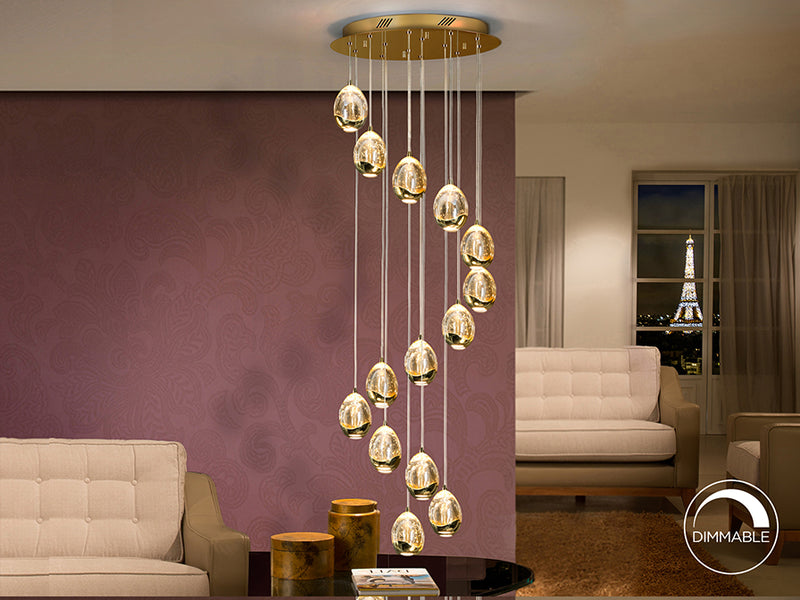 Lampara Led Rocio Oro 14 Luces Dimableable - Lámparas de Techo - Granada Maison