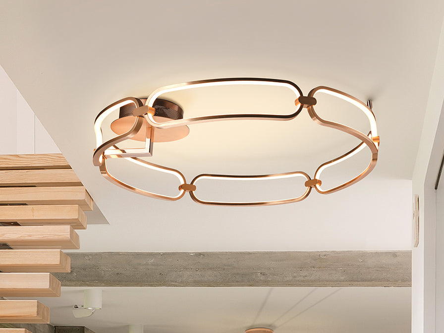 Colette Plafon Led Ø80 Oro Rosa - Plafones de Techo - Granada Maison