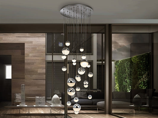 Gran Lámpara Sphere Diámetro 80 27 Luces Cromo Cct - Plafones de Techo - Granada Maison