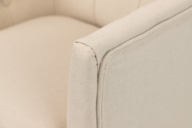 Butaca Lino Beige Capit. Patas Madera 59x62x85 Cm - Sillas y Sillones - Granada Maison