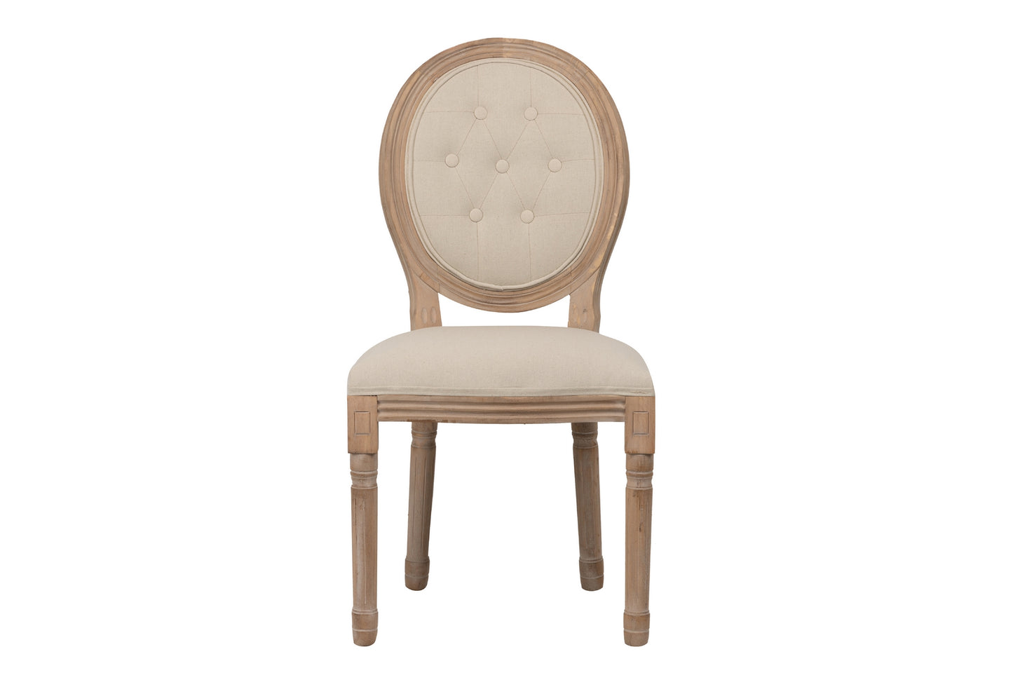 Silla Lino Beige Capitone 48x46x96 Cm - Sillas y Sillones - Granada Maison