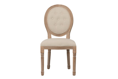 Silla Lino Beige Capitone 48x46x96 Cm - Sillas y Sillones - Granada Maison