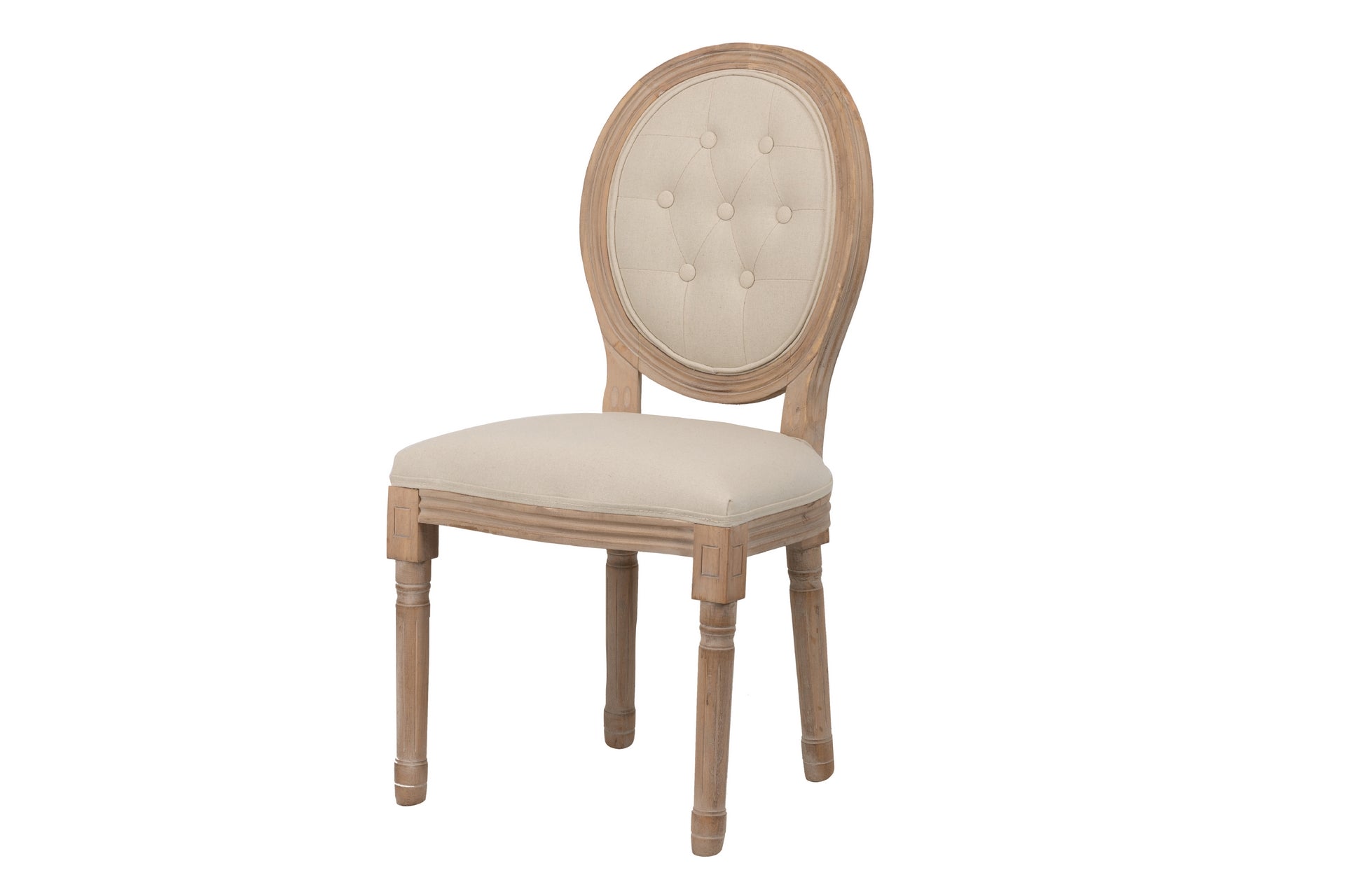 Silla Lino Beige Capitone 48x46x96 Cm - Sillas y Sillones - Granada Maison