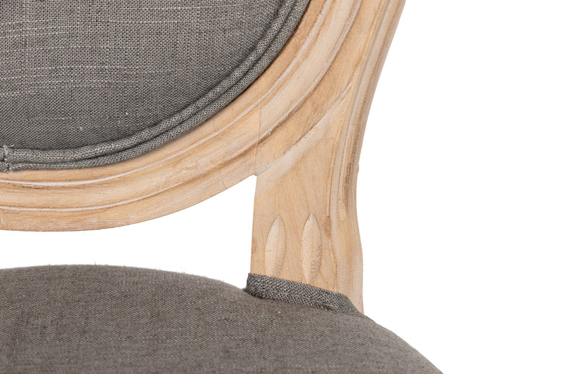 Silla Madera Lino Topo Patas Madera 50x47x95 Cm - Sillas y Sillones - Granada Maison