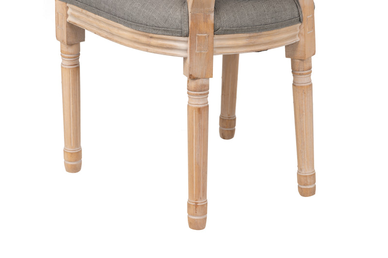 Silla Madera Lino Topo Patas Madera 50x47x95 Cm - Sillas y Sillones - Granada Maison