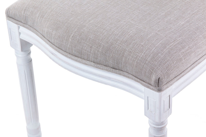 Silla Lino Gris Madera Roble Blanco 48x46x96 Cm - Sillas y Sillones - Granada Maison