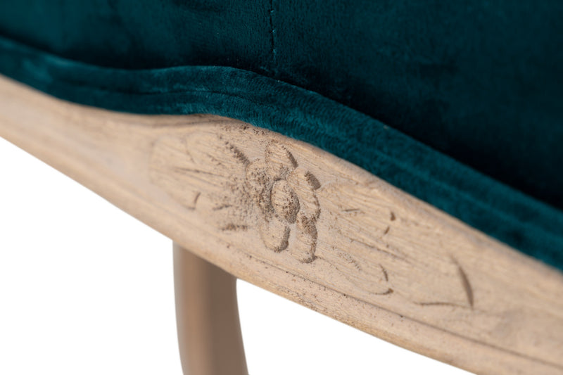 Pie Cama Velvet Capitone Patas Madera 110x36x47 Cm - Reposapiés - Granada Maison